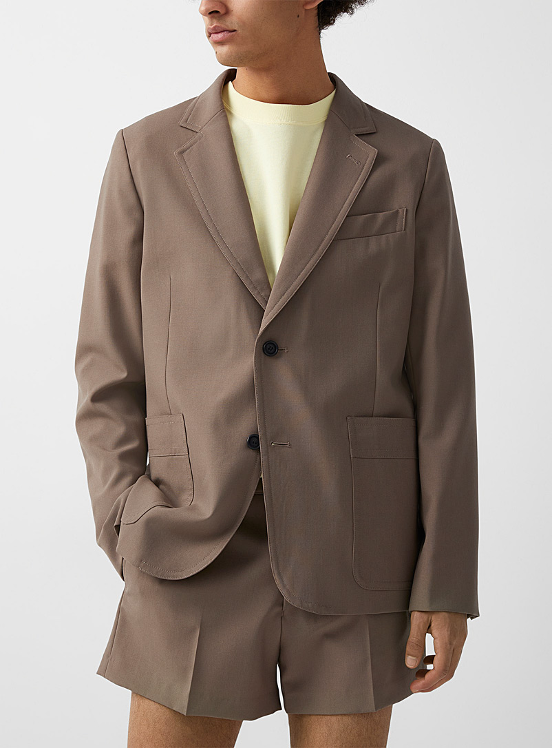 Ami Dark Brown Patch pocket taupe jacket for men