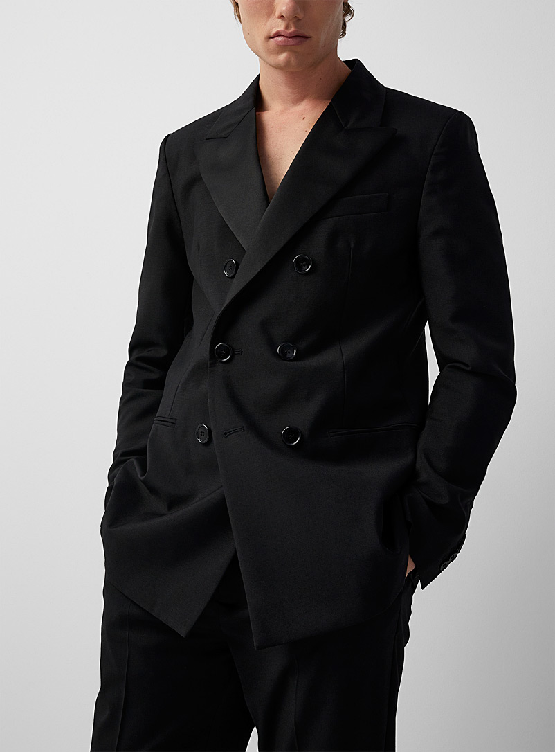 Ami Black Double-breasted smoking jacket for men