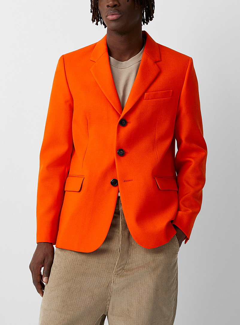 Ami: Le veston twill orange Orange pour homme