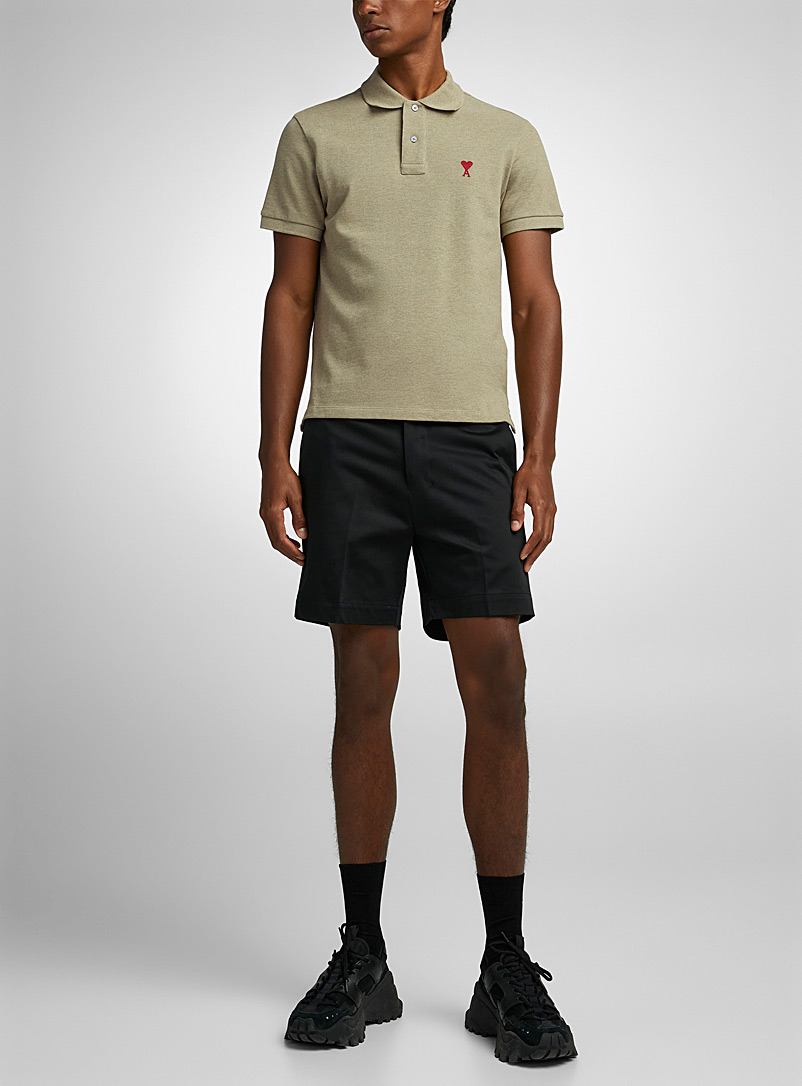 Ami Black Structured chino short for men