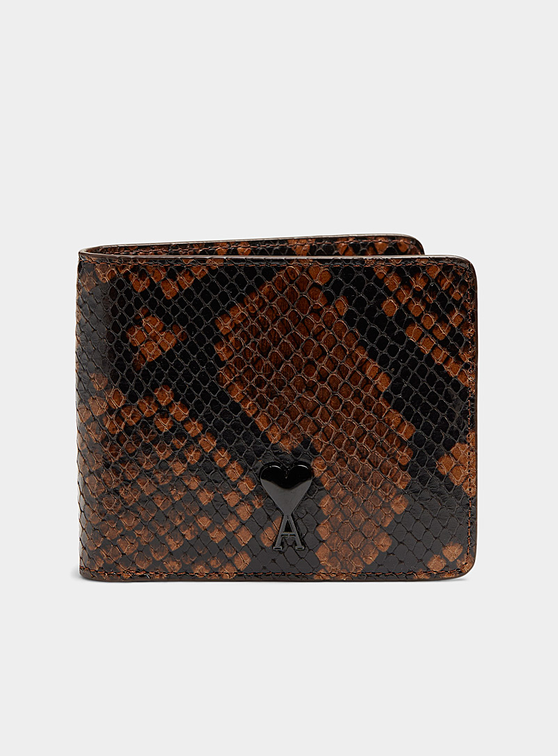 Ami Brown Reptile pattern leather wallet for men