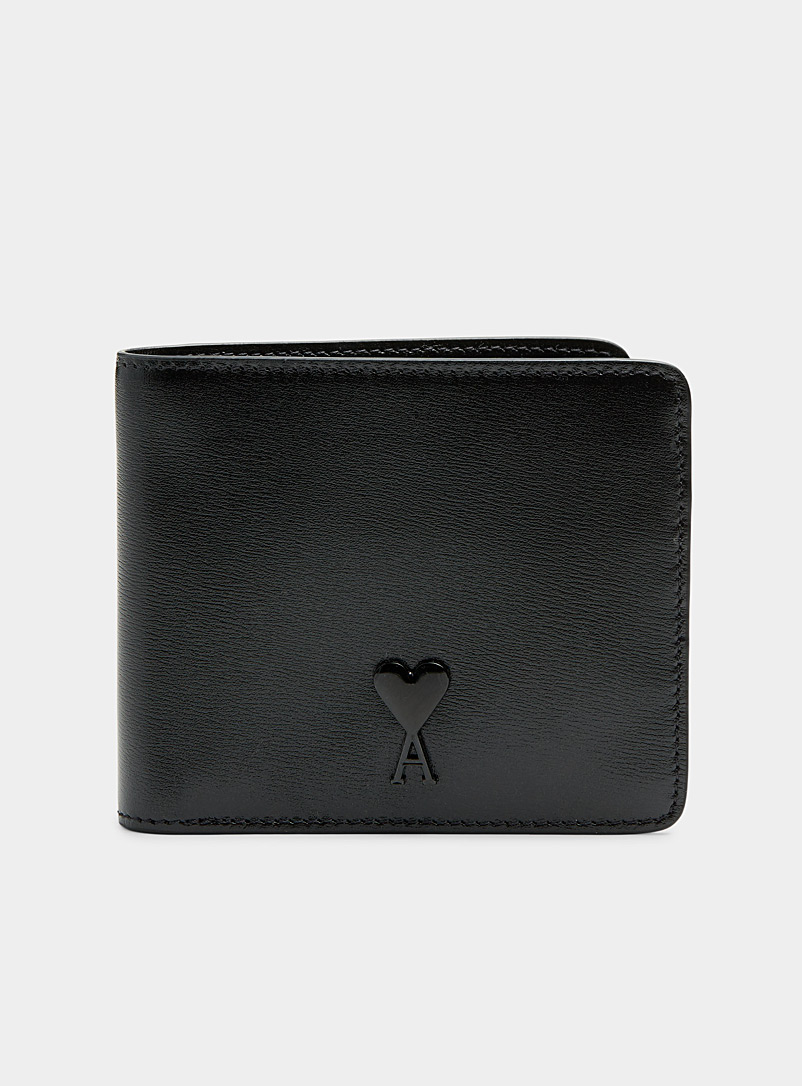 Ami Black Smooth leather wallet for men