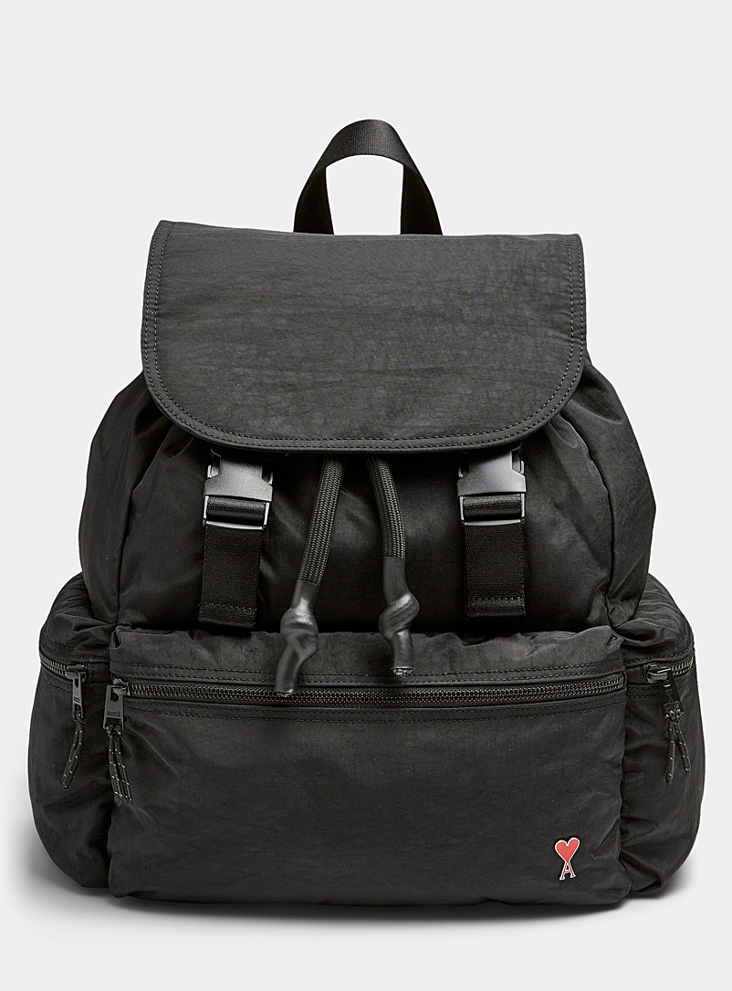 Ami Black Ami de Coeur rivet backpack for men