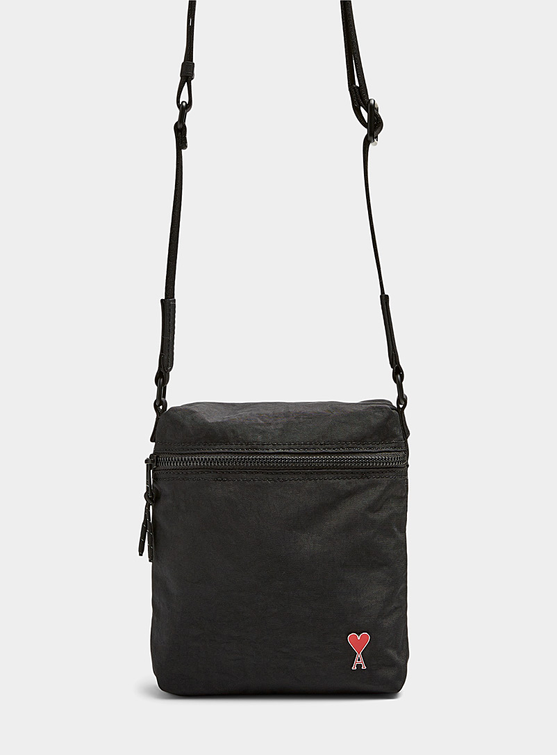 Ami: Le sac bandoulière rivet Ami de Coeur Noir pour homme