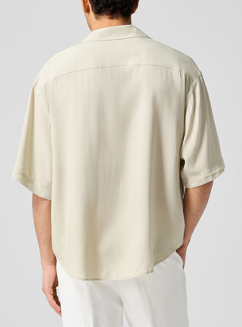 Ami Hazelnut Embroidered logo cabana shirt for men