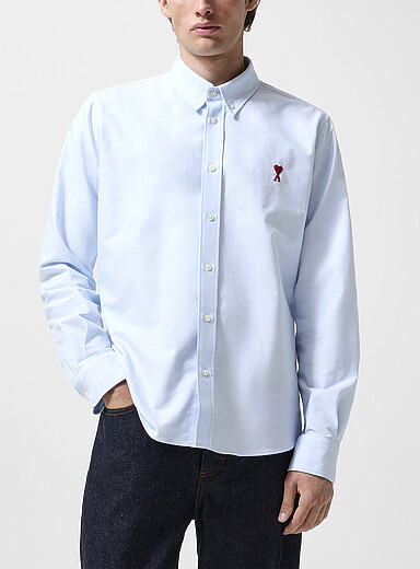 Ami Blue Ami de C&oelig;ur Oxford shirt Unisex for men