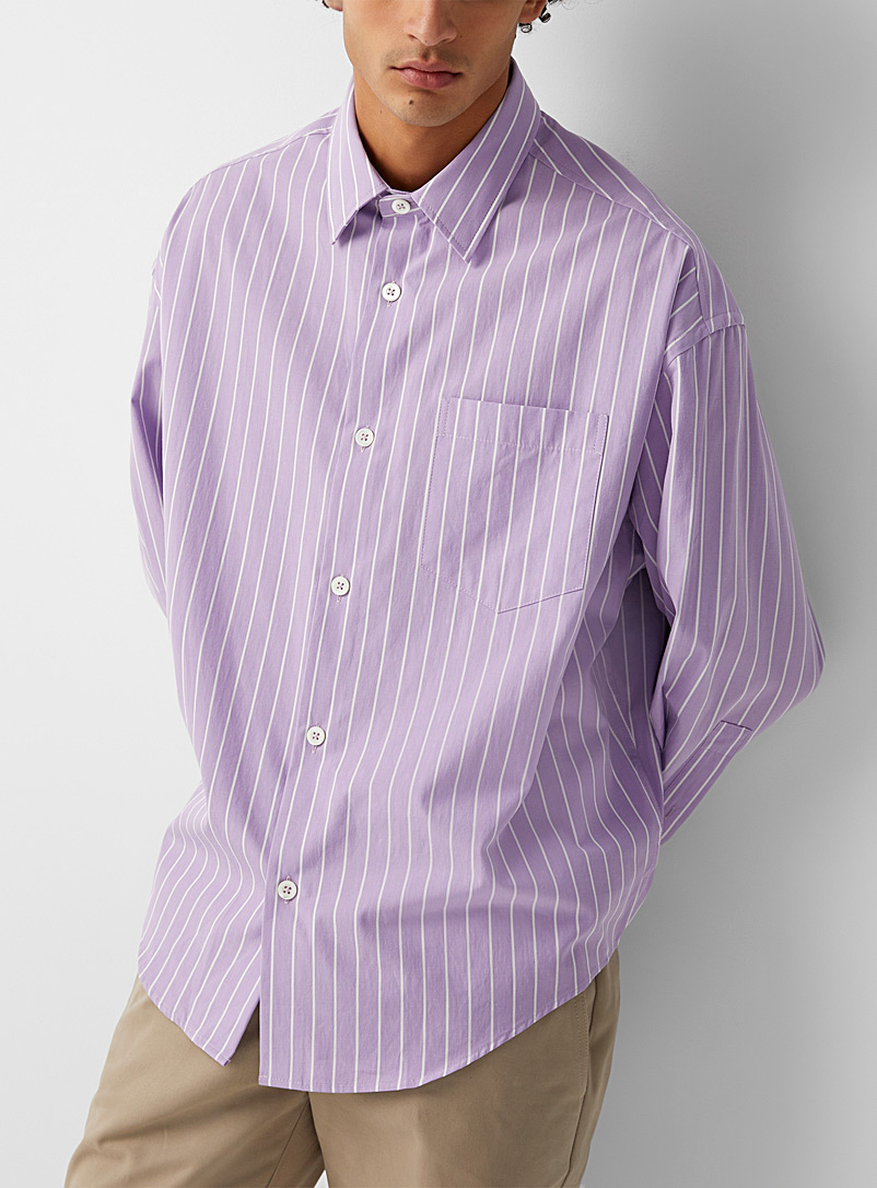 Ami Mauve Pinstriped lilac shirt for men