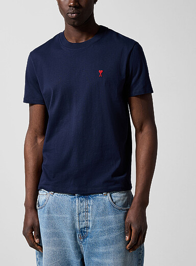 Ami White Ami de C&oelig;ur red logo T-shirt for men