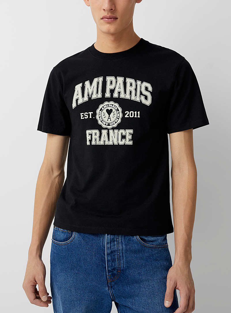 Ami: Le t-shirt logo athlétique Noir pour homme