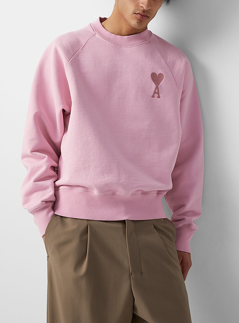 Ami Pink Ami de Coeur tonal logo sweatshirt for men