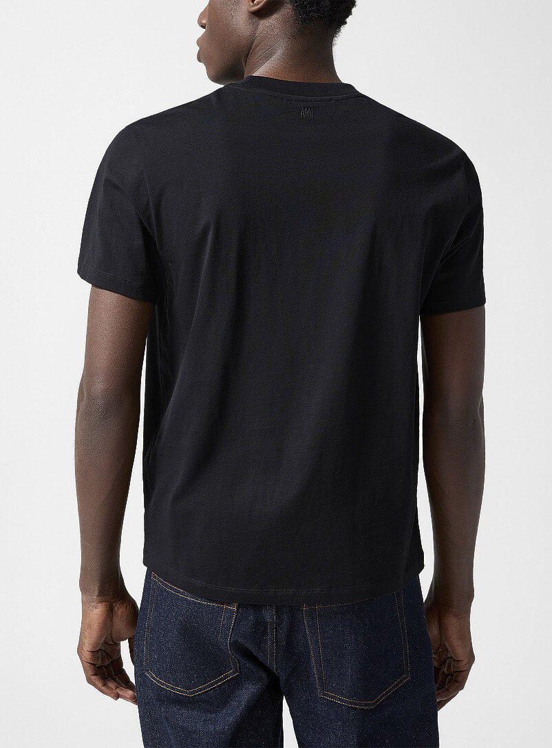 Ami: Le t-shirt Ami de C&oelig;ur Noir pour homme