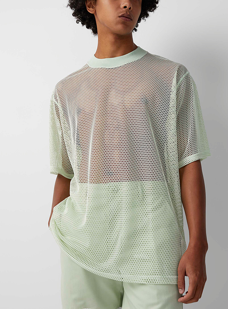 Ami Green Oversized mesh T-shirt for men