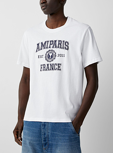Ami White Sporty logo T-shirt for men