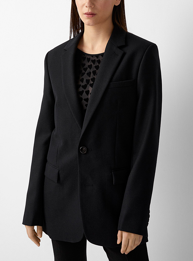 Ami Black Three-button 100% wool blazer for women