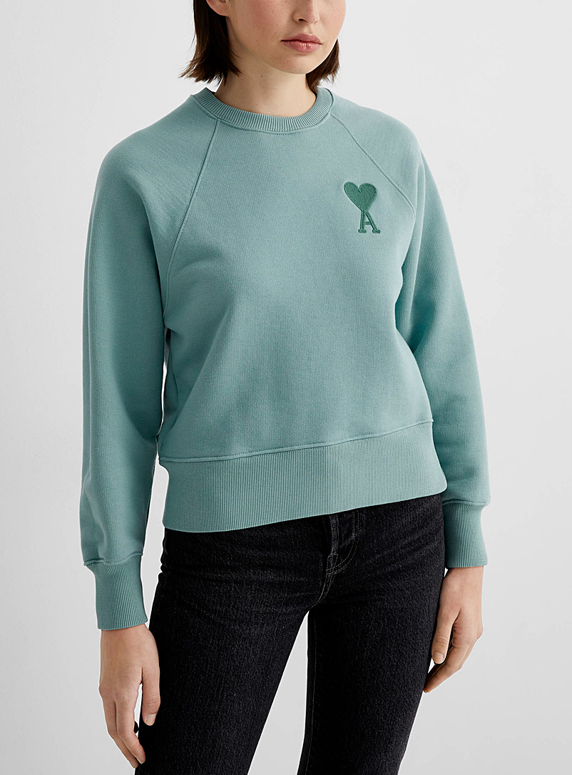 Ami Teal Ami de Coeur sweatshirt for women
