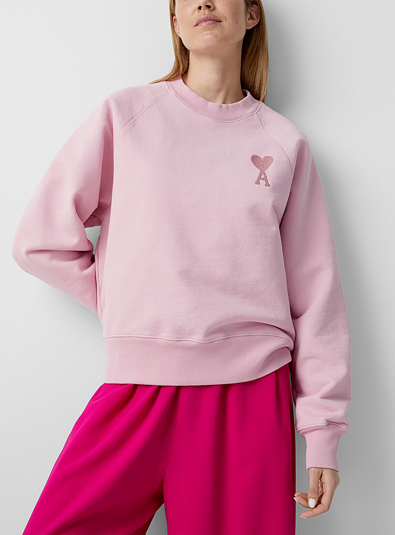 Ami Dusky Pink Ami de Coeur sweatshirt for women