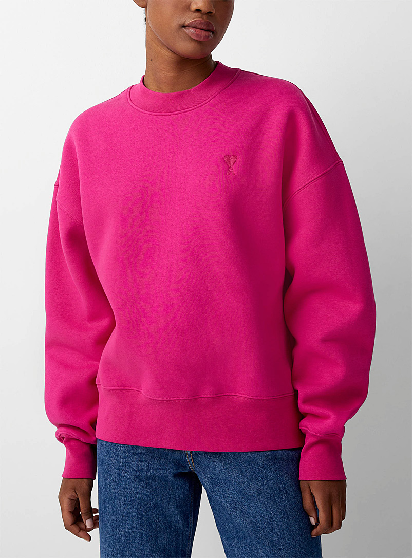 Ami Medium Pink Ami de Cœur sweatshirt for women
