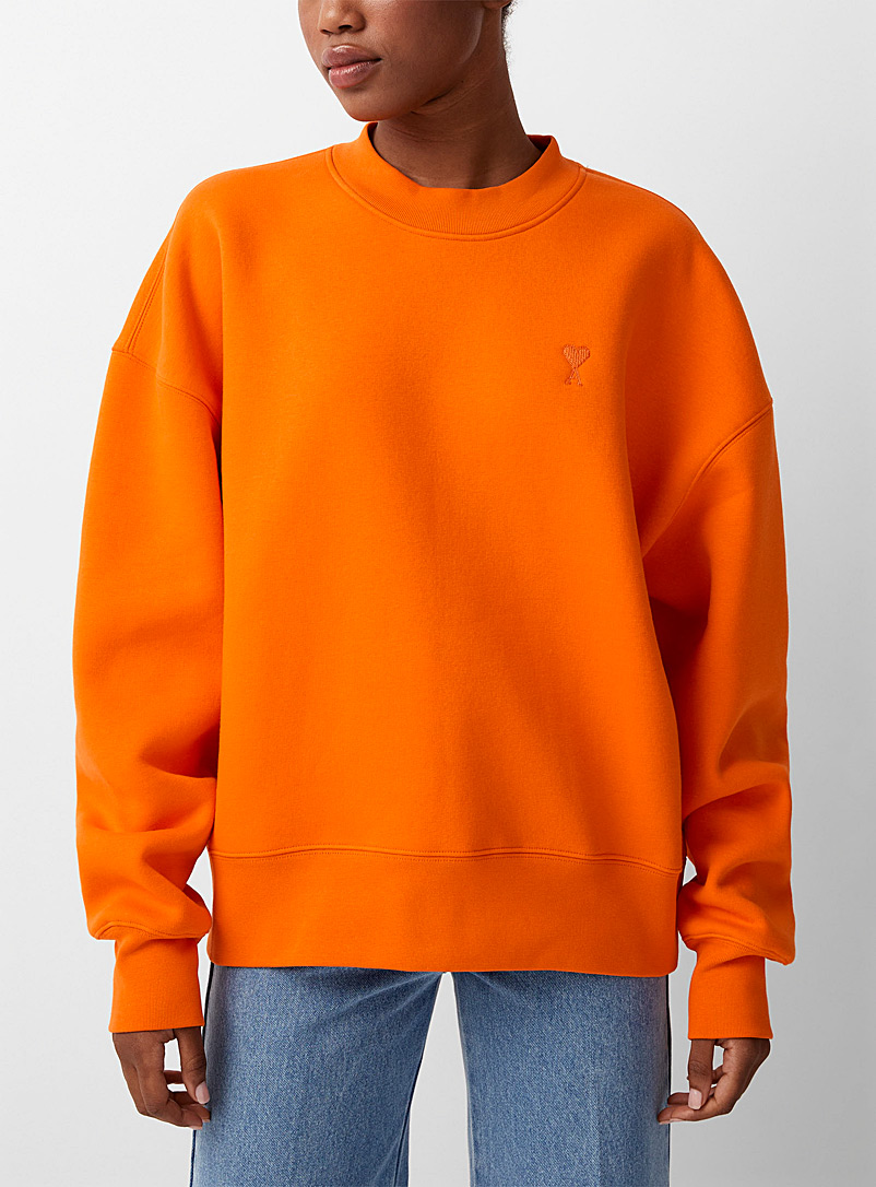 Ami Orange Ami de Coeur sweatshirt for women