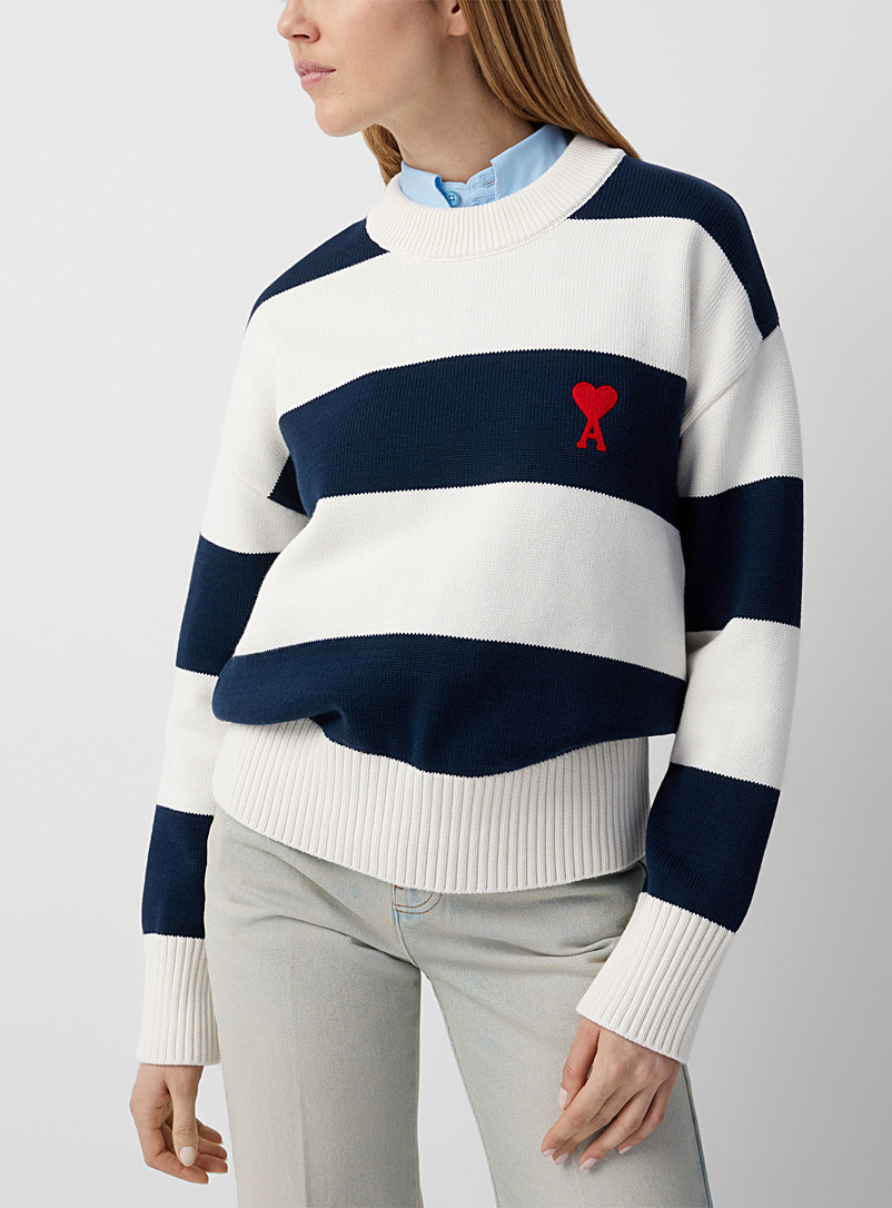 Ami paris sailor stripes cropped sweater アウトレットと限定 トップス