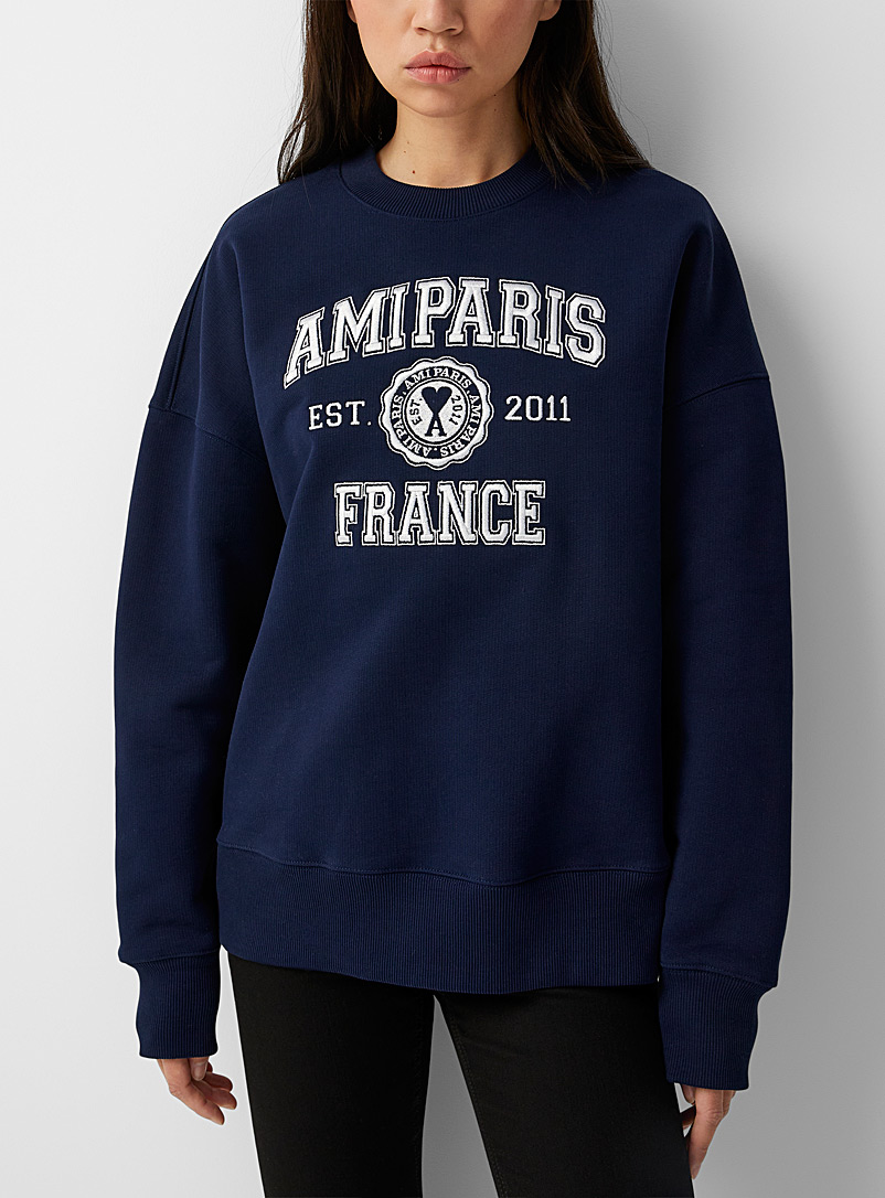 Ami Marine Blue Ami Paris sweatshirt for women