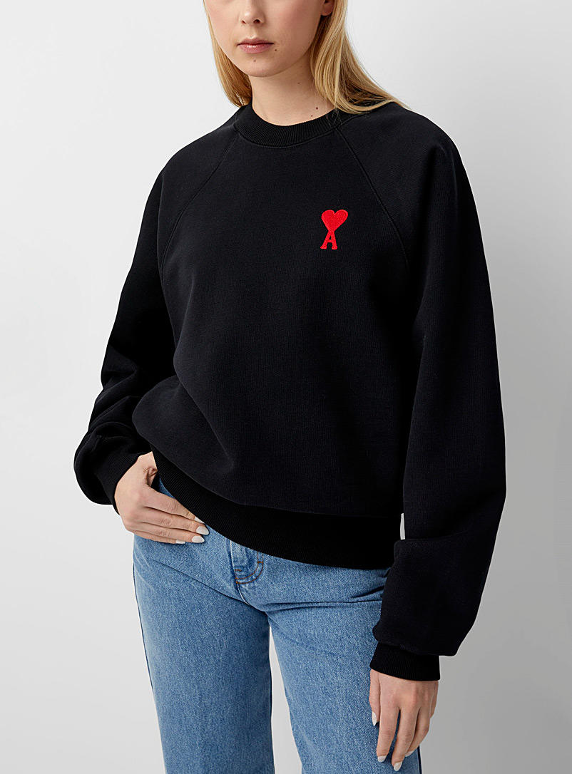 Ami Black Ami de Coeur sweatshirt for women