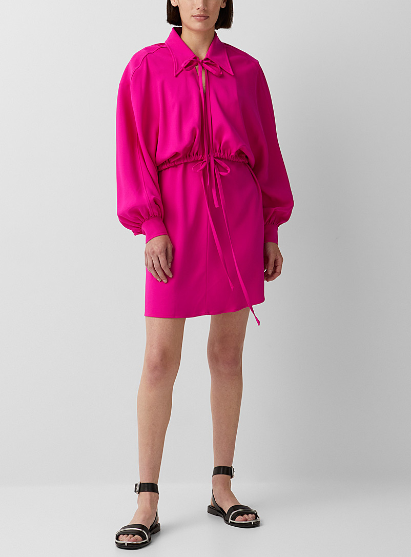 Ami Medium Pink Layered shirt dress for women