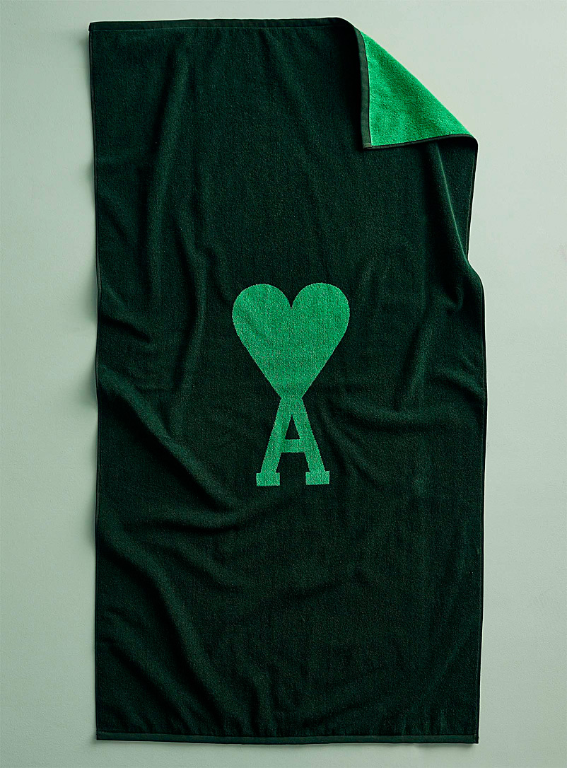 Ami: La serviette de plage Ami de coeur Vert pour homme