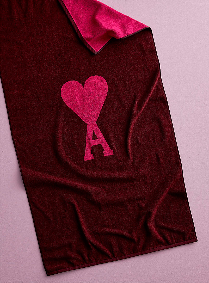 Ami Pink Ami de coeur beach towel for men
