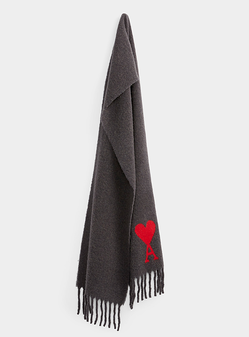 Ami Charcoal Ami de Coeur alpaca scarf for women