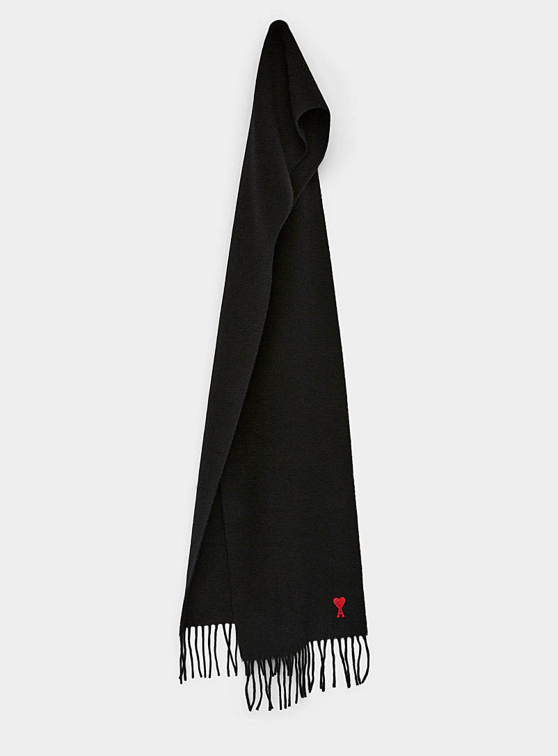 Ami: Le foulard pure laine signature Noir pour femme