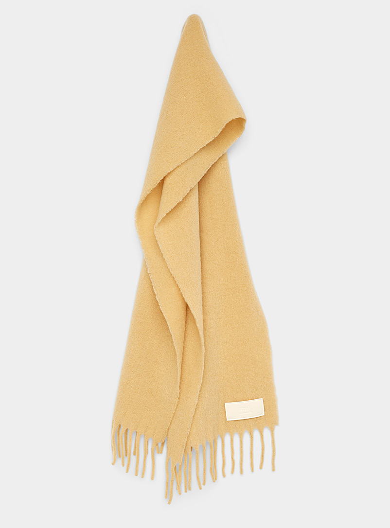 Ami Ivory White Pure wool signature scarf for women