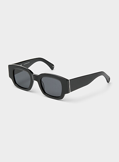 Ami: Les lunettes de soleil rectangulaires Noir &agrave; motifs pour femme
