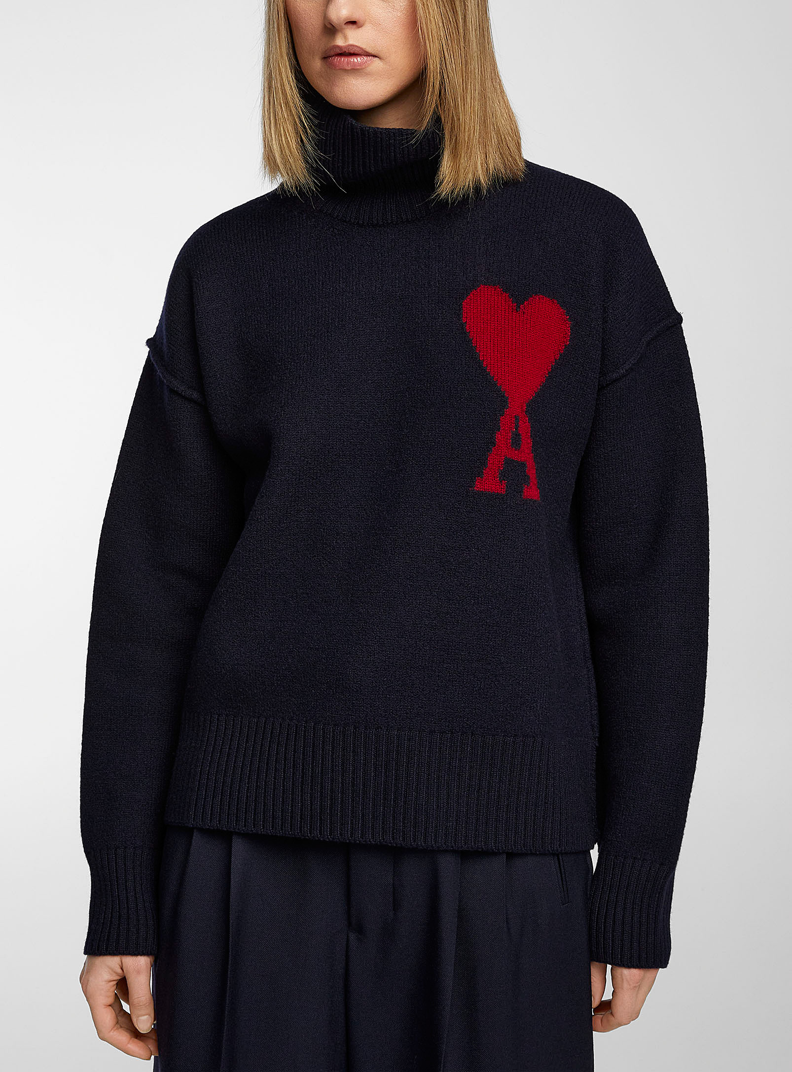 Ami - Women's Ami de Coeur stand-collar knit sweater