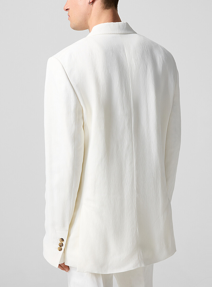 Off-white linen-blend suit jacket product image 3