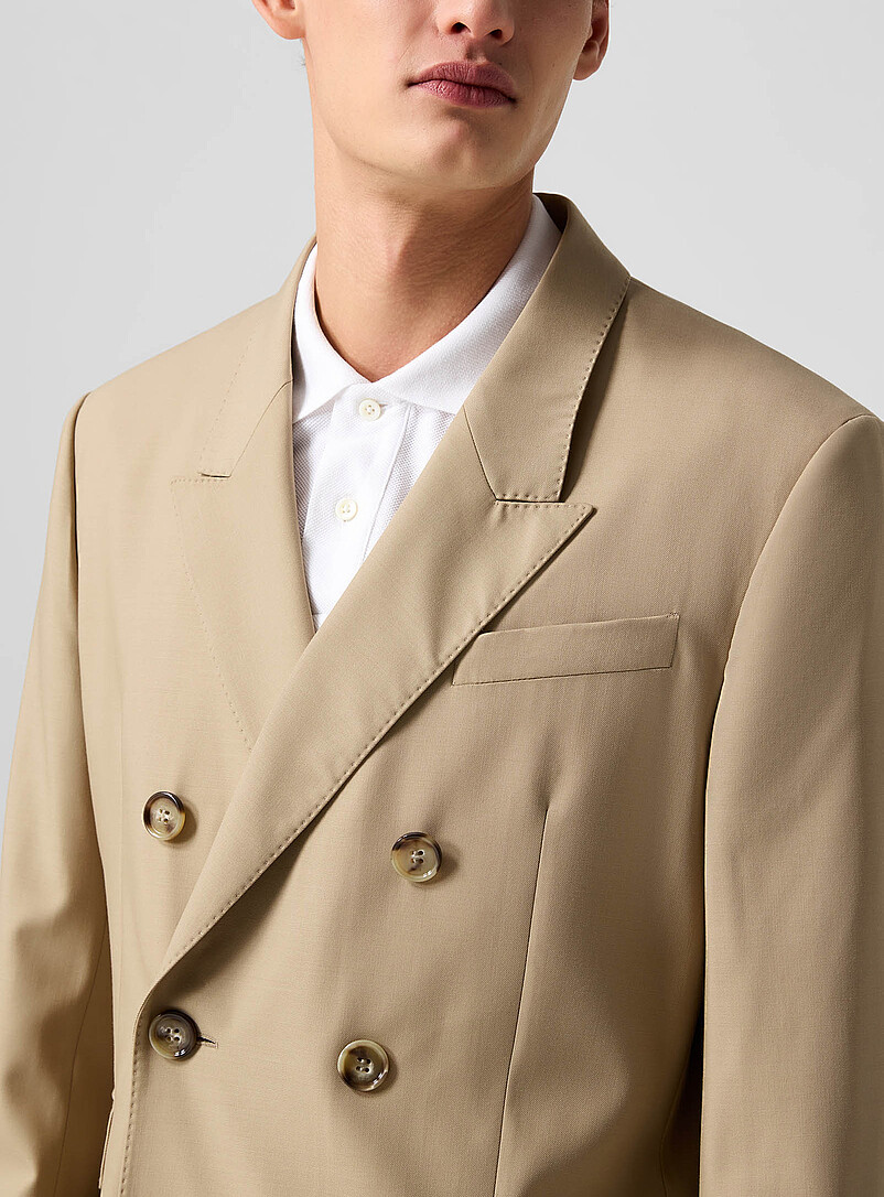Double-breasted virgin wool suit jacket product image 2