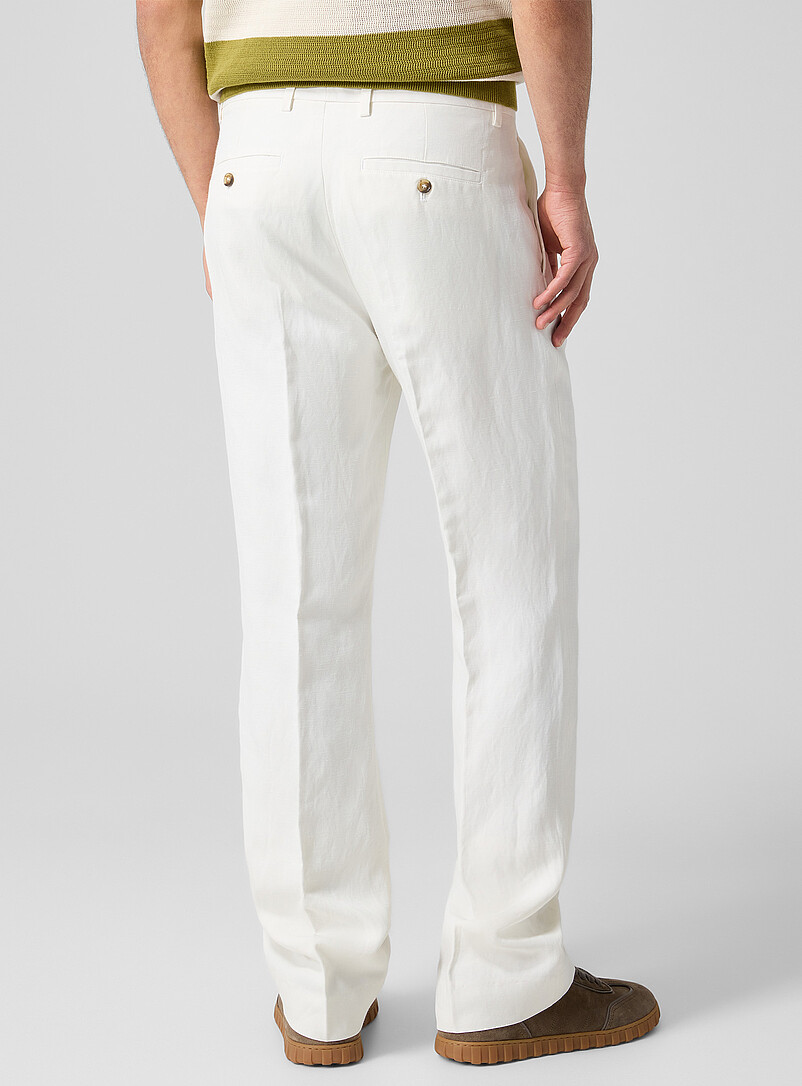 Linen-blend pleated straight-leg jean product image 3