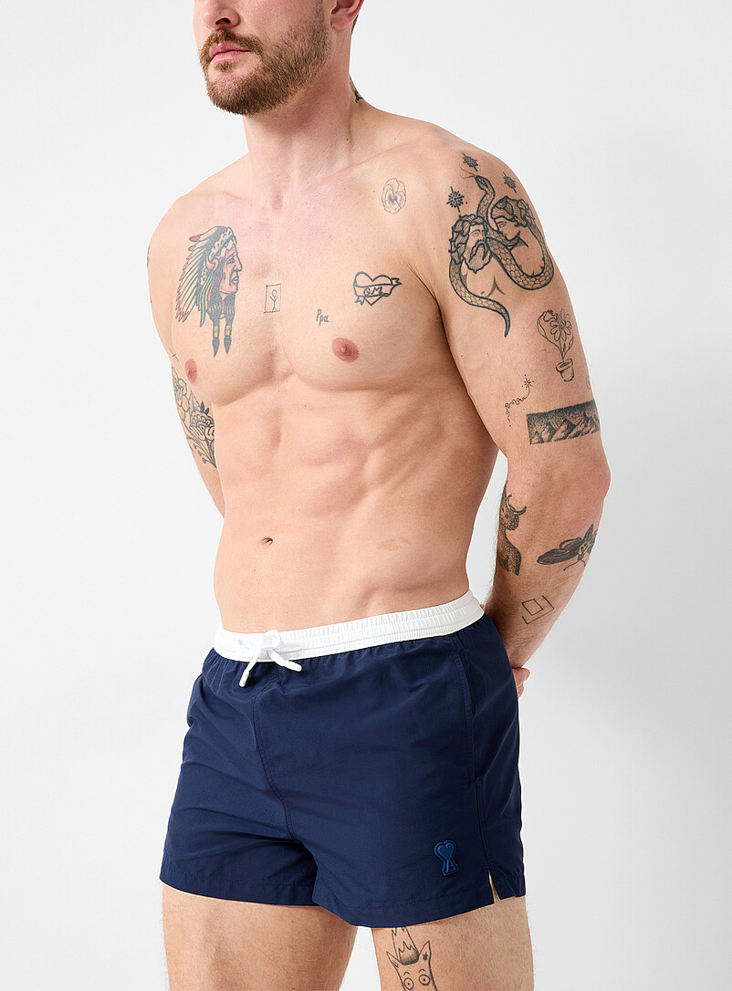 Contrasting Waist Cropped Swim Short