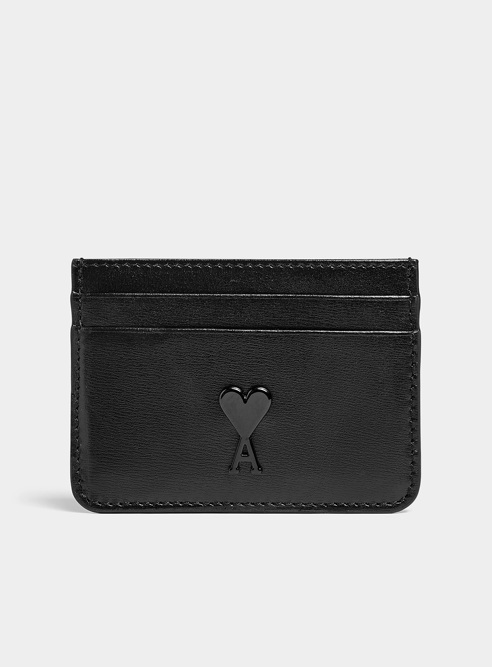 Shop Ami Alexandre Mattiussi Ami De Coeur Card Case In Black