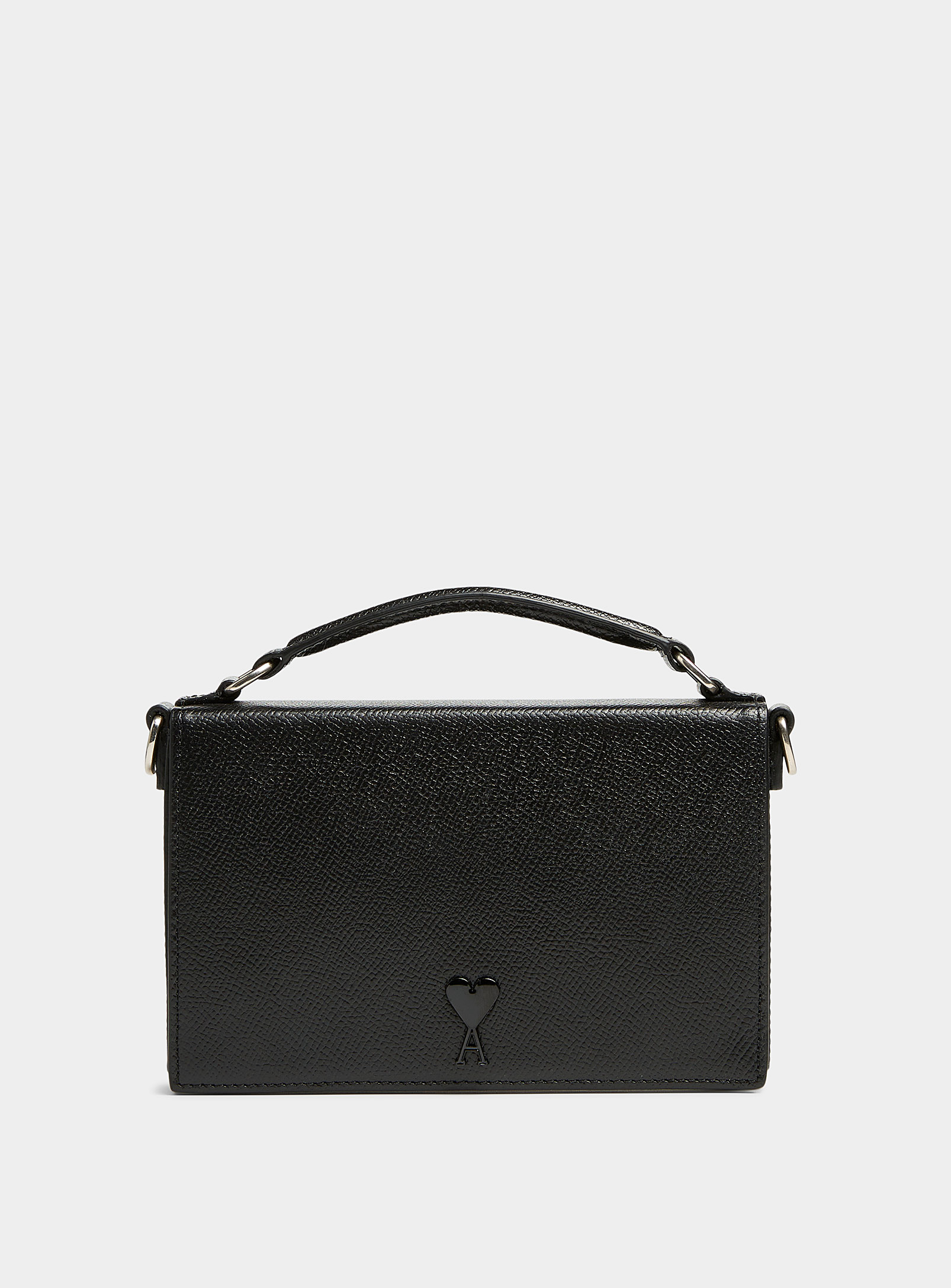 Shop Ami Alexandre Mattiussi Ami De Coeur Cross-body Mini-bag In Black