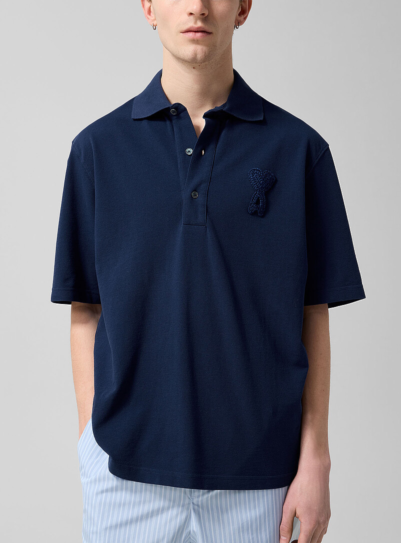 Crocheted Logo Piqué Polo
