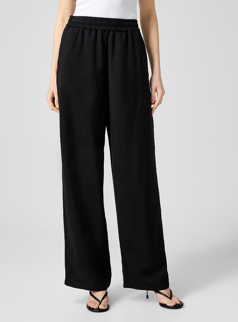 Elastic waist linen-blend pant product image 2