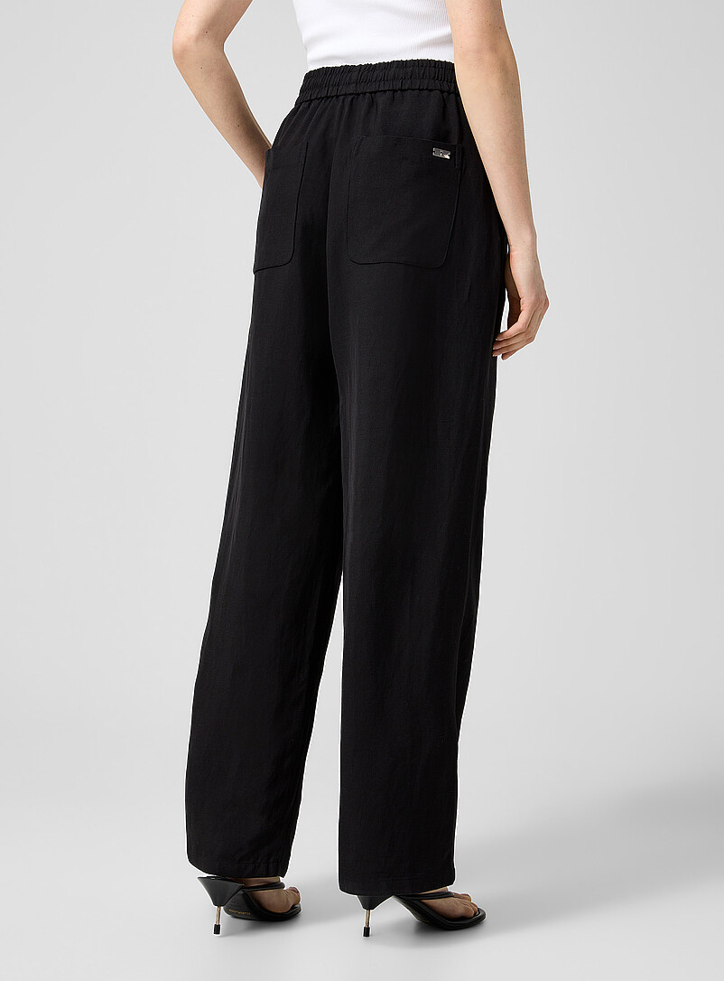 Elastic waist linen-blend pant product image 3