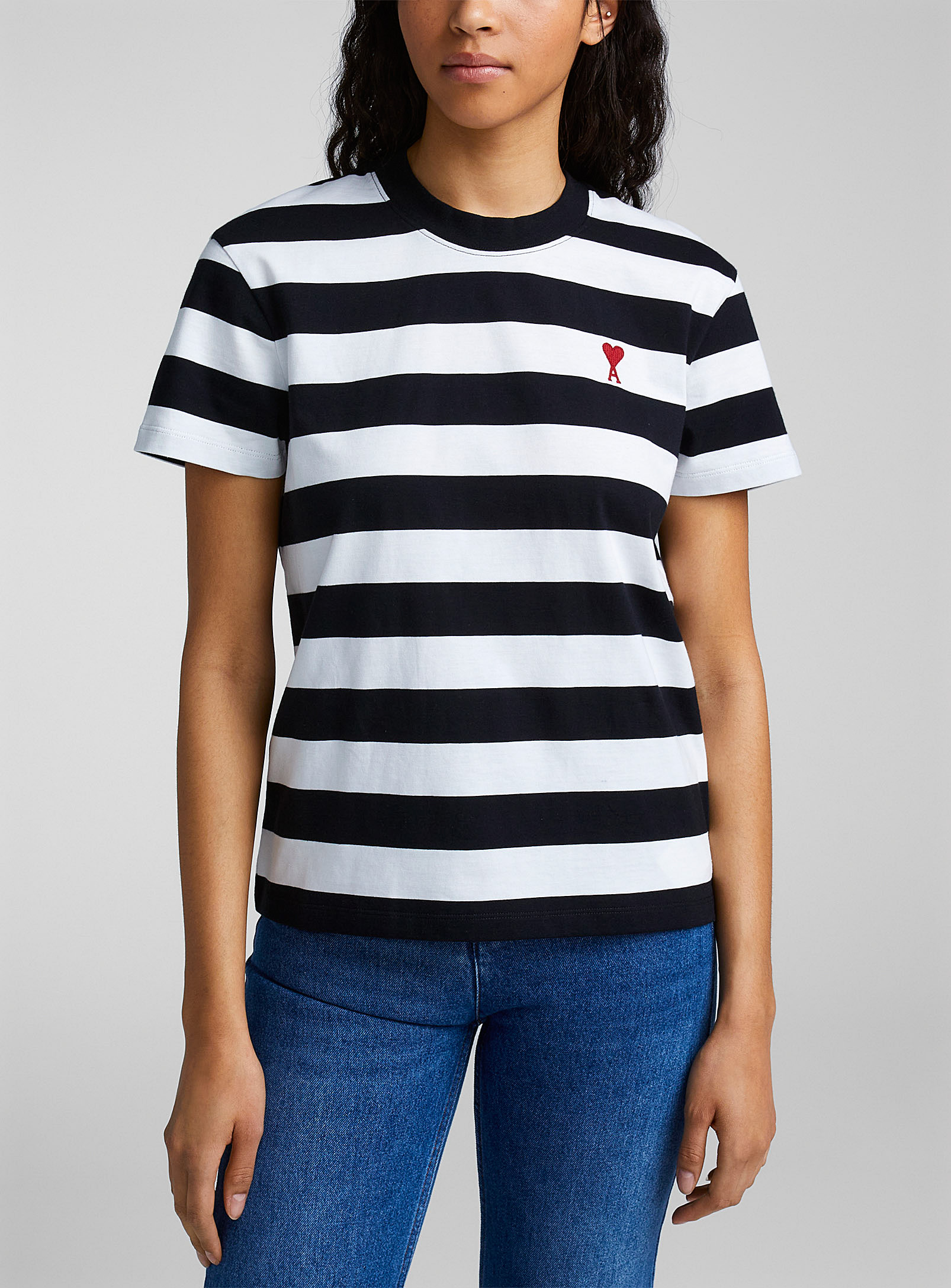 Ami - Women's de Coeur striped Tee Shirt
