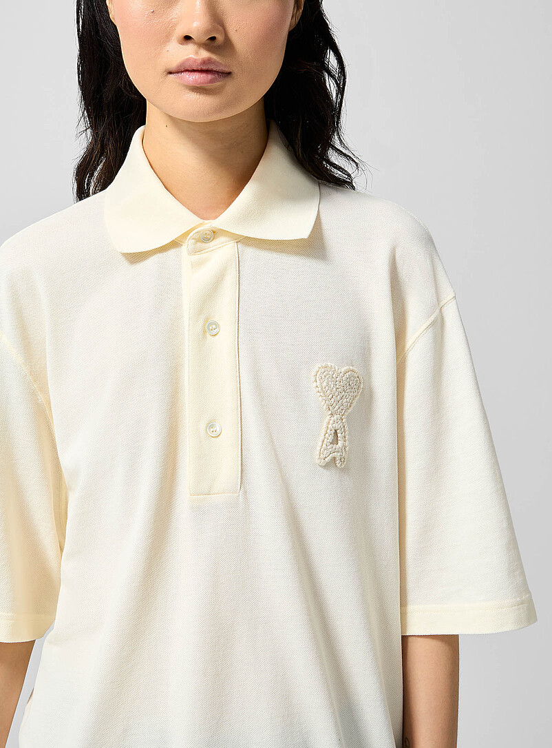 Textured logo loose polo shirt product image 2