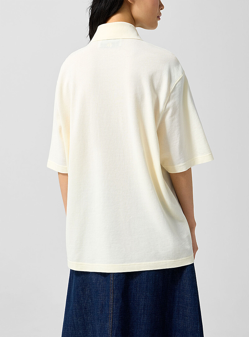 Textured logo loose polo shirt product image 3