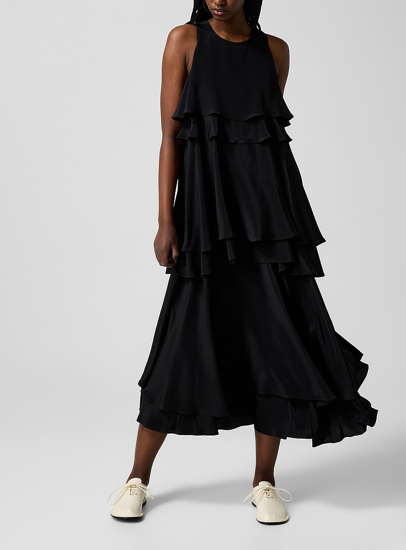 Lightweight Crepe Tiered Dress