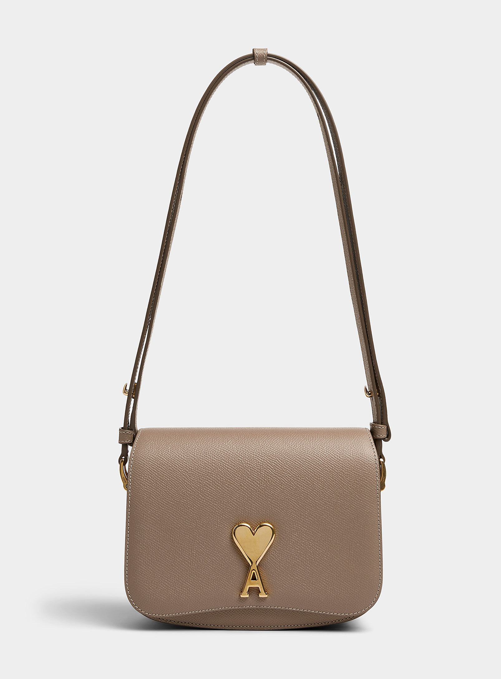 Shop Ami Alexandre Mattiussi Paris Paris Small Handbag In Light Brown