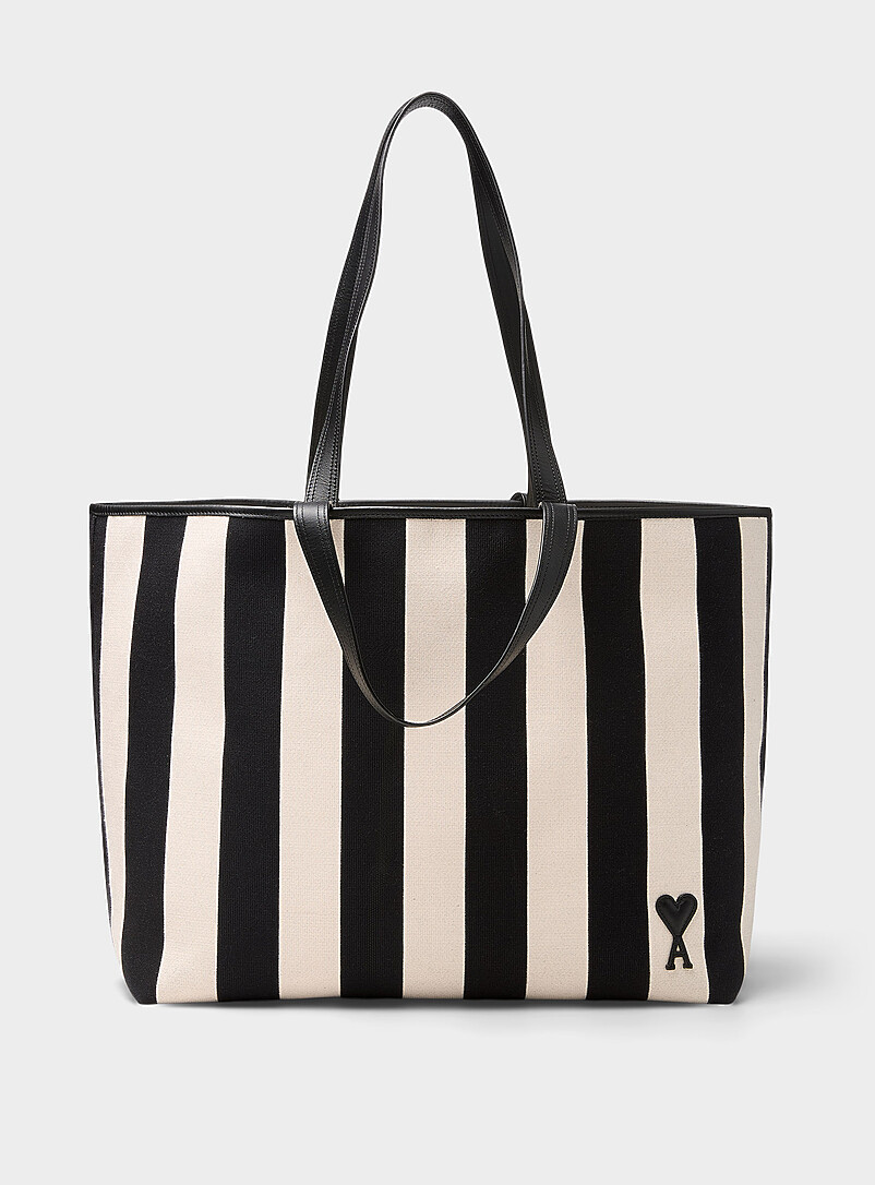 Ami De Coeur Striped Cotton Tote Bag