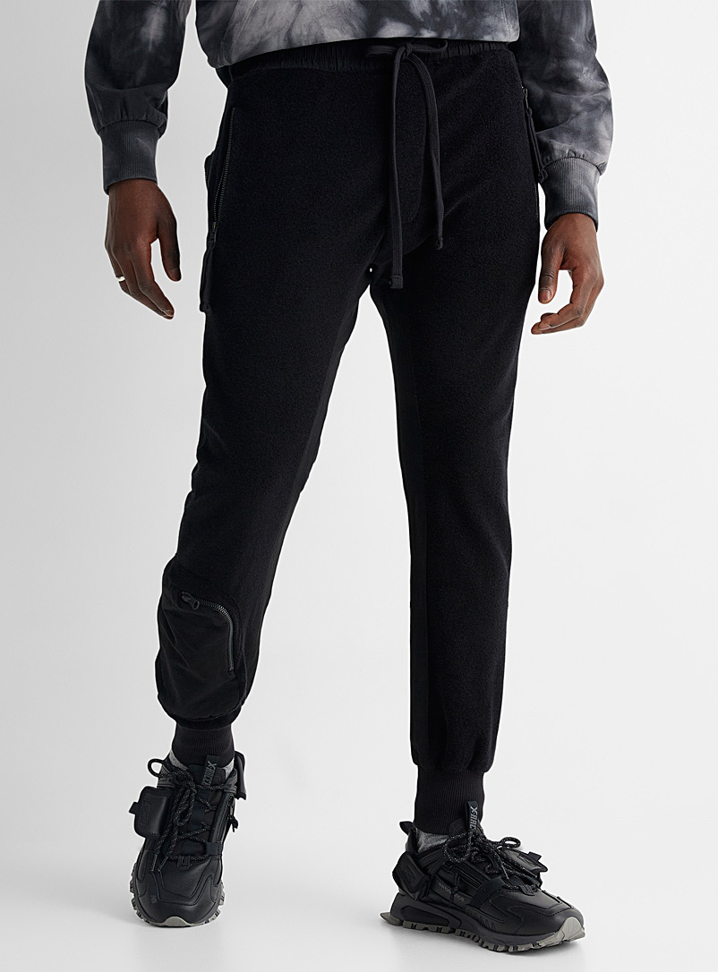 Thom/krom Black Terry cargo joggers for men