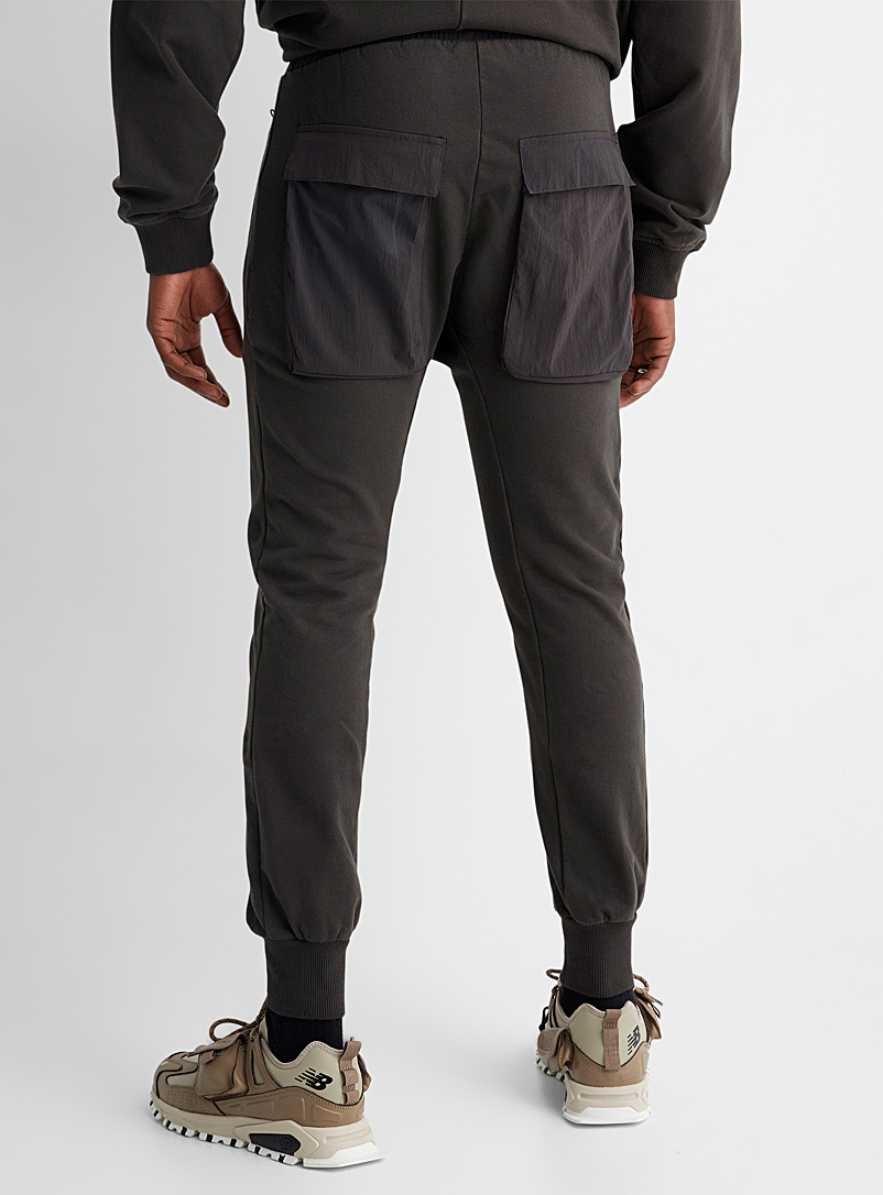 Thom/krom Brown Monochrome fleece joggers for men